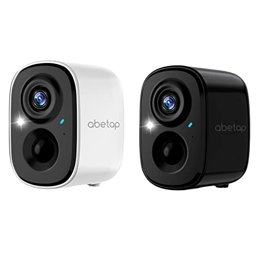 Outdoor Security Camera, Wireless Outdoor Camera with Color Night Vision, AI & PIR Motion Detection, Battery Powered Security Camera Wireless Outdoor, 1080P HD Security Camera（White + Black, 2 pack）