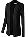BIADANI Women Classic Soft Long Sleeve Open Front Cardigan Sweater Black 2X-Large