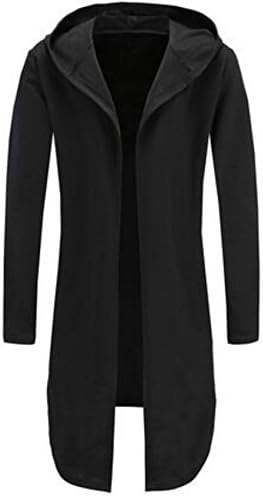 Colygamala Men's Fashion Long Cape Cardigan Sweatshirt Hoodie Black Cloak Outerwear