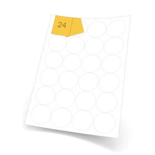 Round A4 Labels (Matt White Permanent) (45mm, 24 Labels Per Sheet, 100 Sheets)