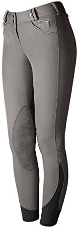 Women's Solo Competition Knee Patch Equestrian Breech - Grey - US Size 28 R