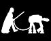 DD128 Darth Vader Walking AT-AT Star Wars Inspired Decal Sticker | 7-Inches By 3.5-Inches | Premium Quality White Vinyl