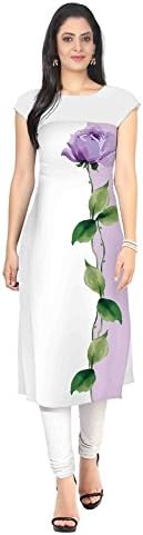HF Entprise Women's Fancy Mix Cotton Kurti Free Size White
