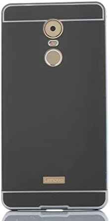 Meimei1986 2 in 1 Luxury Metal Aluminum Bumper + Mirror Reflective Effect Hard Back Frame Cover Case for Lenovo K6 Note - Gray