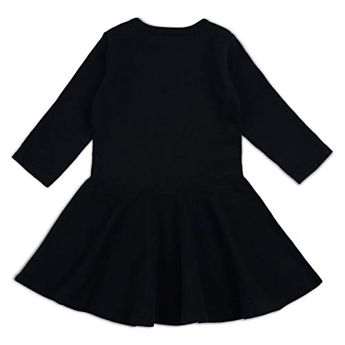 SOBOWO Baby Girl Solid Black Dress Infant Cotton Short/Long Sleeve Princess Dresses 6-24 Months (2-3Years(3Y), Black Long Sleeve)