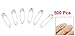 uxcell® Metal Clothing Trimming Fastener Clip Button Safety Pins 500pcs Silver Tone