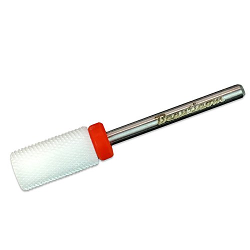 Beauticom Professional USA Ceramic White LARGE Barrel Bit Nail Drill (Grit: FINE) 3/32" Shank Size