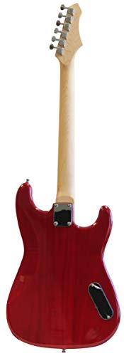 Left Handed Davison Red Electric Guitar Package With Amp Case Picks And Strap