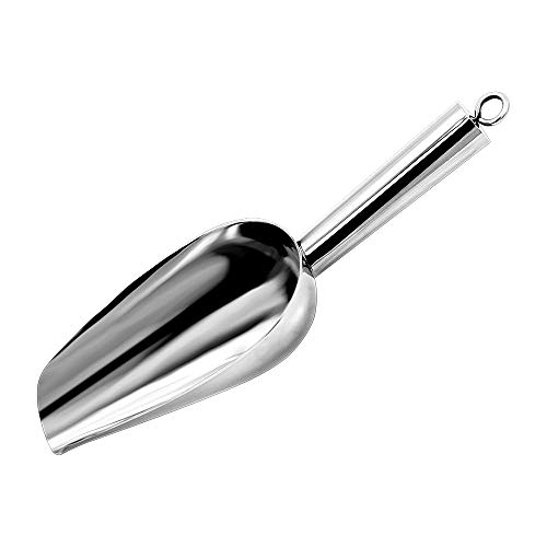 Beaverve Stainless Steel Freezer, Metal Food Candy Popcorn Sugar Spice Flour Scoop, Heavy Duty Silver Ice Cube Scooper - Thumbnail 7