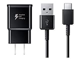 Samsung Fast Adaptive Wall Adapter Charger for Galaxy S9  Note 9 S8 Note 8 EP-TA20JBE - 5 Foot  Type C / USB-C Cable - Black