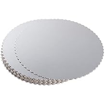 12-Pack Round Cake Boards, Cardboard Scalloped Cake Circle Bases, 10 Inches Diameter, Silver