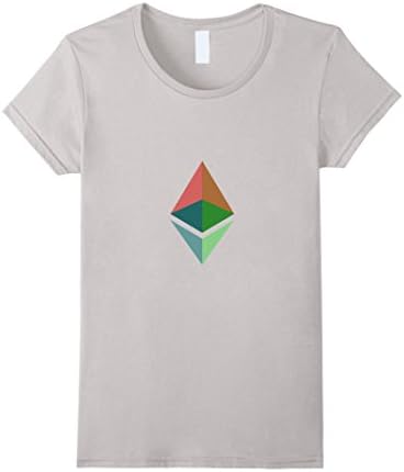 Womens Ethereum T Shirt with Colorful Logo For Men or Women Large Silver