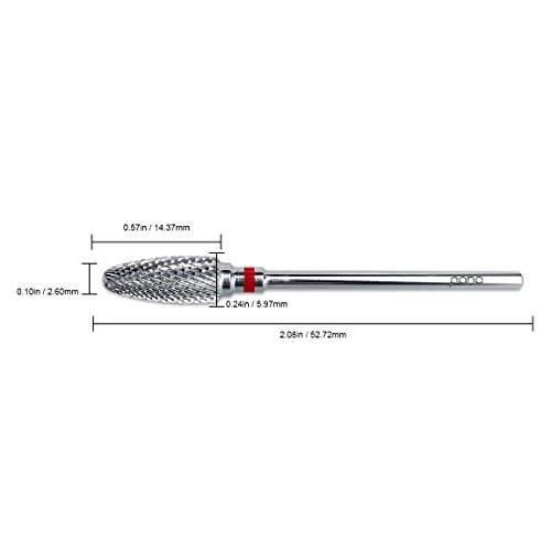 Pana 3/32" Flame Bit Safety Nail Carbide Bit - Silver Color (Grit: Fine - F) for Electric Dremel Drill Machine