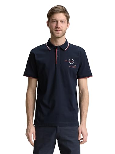 TOM TAILOR Polo da Uomo in Tinta Unita, 10668 - Sky Captain Blue, XS