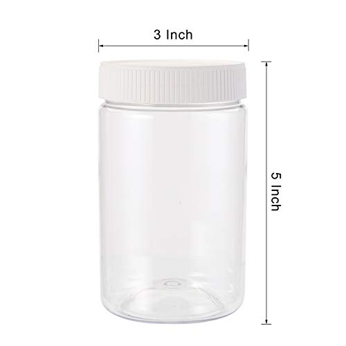 Tebery 16 Pack Clear Plastic Jars Bottles Containers 16oz Juice Bottles