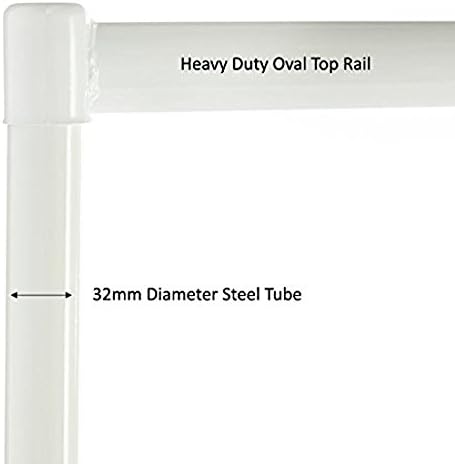 The Shopfitting Shop HEAVY DUTY WHITE Clothes Rail 5ft Long x 5ft High Garment Storage Rack 32mm Steel Tube - Image 5