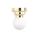 Zamonji 1:12 Scale Dollhouse LED Ceiling/Wall Lamp, Battery Operated, Metal Base, Plastic (Gold)