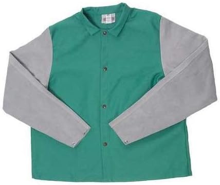 Wldrs Jacket, 38In, Proban/Leather, Grn, 4XL