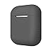 EloBeth for PodSkinz AirPods Case Protective Silicone Cover, AirPods Cover and Skins Shock Proof Protective for Apple Airpods Charging Case (Deep Gray)
