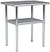 ROCKPOINT Stainless Steel Table for Prep & Work 24x30 Inches, NSF Metal Commercial Kitchen Heavy Duty Table with Adjustable Under Shelf and Table Foot for Restaurant, Home and Hotel