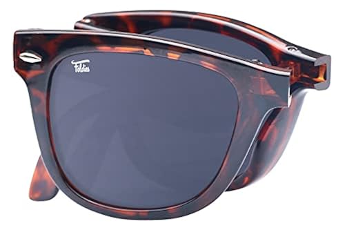 Round Folding Polarized Sunglasses - UV400 Protection With Leather Case