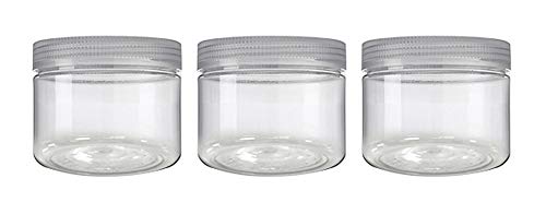 Silicook Clear Plastic Jar, Set of 3 - Round Shaped, Transparent, Food Storage Container, Kitchen & Household Organization for Dry goods, Pasta, Spices and More (XS)
