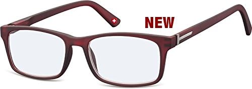 Montana Blue Light Blocking Computer Glasses—FDA Approved—Sleep Better, Reduce Eyestrain &amp; Fatigue when Gaming, Tablet/Phone Reading, TV—Anti glare Eyewear Men and Women (Burgundy +0.00)