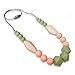 ReignDrop Baby Necklace for Mom to Wear, Silicone Necklace for Teething Pain Relief in Babies and Toddlers, Light Weight, Stylish Chewable Necklace for Boys and Girls (Sage/Peach/Ivory)