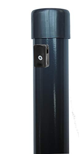 5 Stück Zaunpfosten Ø 34 mm für 1,2 Meter hohe Metallzaun Anlage in grau anthrazit aus Maschendraht. Pfosten Zaun Pfahl… – Bild 4