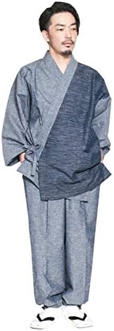 作務衣 メンズ 日本製 久留米織 ツートン 切り替え ふるさと割 さむえ おしゃれ 高級 男性 久留米 六花 洗える Ll 作 M 部屋着 バイカラー L Rocca 通年 男性用 務 衣