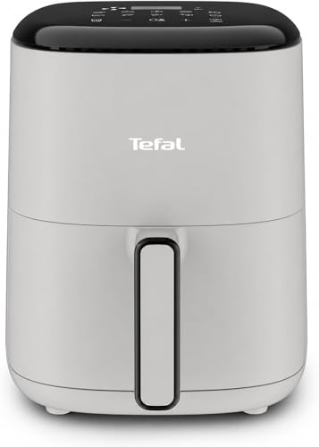 Tefal Easy Fry Compact Heißluftfritteuse/Airfryer 3 L, Hellgrau – kompakt für 1–4 Personen, 10 Programme mit Touch-Display, antihaftbeschichtet, energiesparend, gesund & knusprig genießen, EY145A