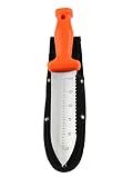 Zenport K246 Deluxe ZenBori Soil Knife with Sheath, 6-Inch Stainless Steel Serrated Blade and Depth Measurement Markings