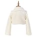 FAYBOX Cozy Faux Fur Flower Girl Bolero Shrug Accessories Princess Cape Coat Party Dress Up Jacket Size M