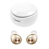 elecder d11 true wireless earbuds bluetooth 5 0 headphones in ear with microphone charging case for workout running white 