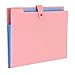 BTSKY Expanding File Folder- Smiling Face A4 and Letter Size Archival File Holder Organizer, 5 Pockets (Pink)