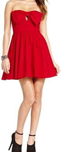 Junior's Bow Above The Knee Party Dress Red