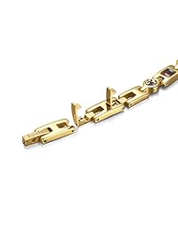 Brazalete para las mujeres, con estrás, de acero y titanio, para terapia magnética, correa con 3 hebillas inteligentes