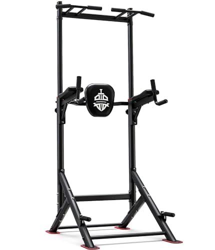 Sportsroyals Power Tower Pull Up Bar Station, 450Lbs Stable Pull Up Dip Station For Home Gym Strength Training Equipment