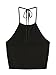 Romwe Women's Casual Vest Tee Sleeveless Vest Halter Cami Tank Top Black S