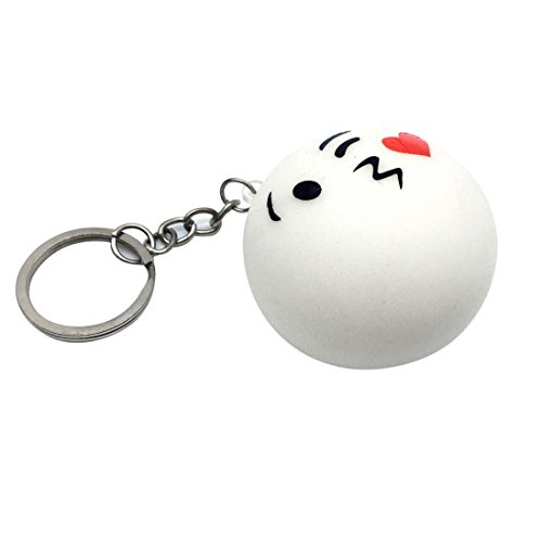 Kemilove 1PC Cute Emoji Bread Decompression Toys Slow Rising Squishies Keychain Squeeze Stress Relief Toy - Thumbnail 2