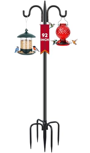 Gtongoko Bird Feeder Pole for Outdoors Heavy Duty, 92 Inch Double Shepherds