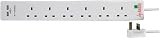 PRO ELEC PEL00114 6 Way 2 USB Surge Protected Extension Lead 3m White