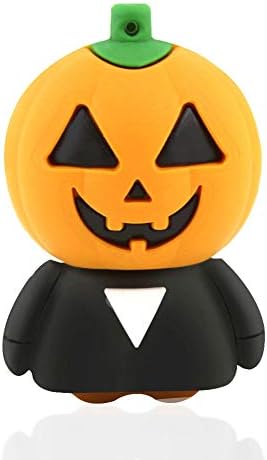 CHUYI Halloween Pumpkin Shape Design 8GB USB 2.0 Flash Drive Cartoon Memory Stick Cool Thumb Drive Funny Pumpkin Rubber Halloween Thanksgiving Xmas Gift