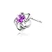 Voberry Newest Fashion 925 Sterling Silver Plated Rose Flower Shaped Austrian Crystal Stud Earrings for Women Ladies Gift (Purple 1)