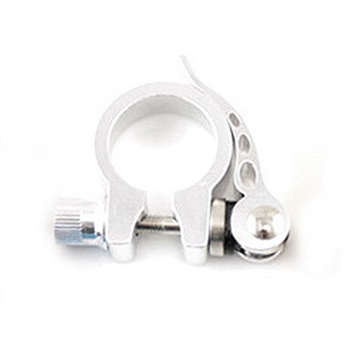 ADSRO 31.8mm Alloy Bicycle Seat Clamp Quick Release Seatpost Tube Clip Mountain MTB Bike Seat Post (White)