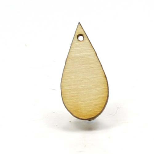 Mylittlewoodshop - Pkg of 100 - Teardrop - 1 inch by 1/2 inch with 1 .05 hole 1/8 inch thick unfinished wood(LC-TEAR07-100)