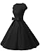 Dressystar DS1956 Women Vintage 1950s Retro Rockabilly Prom Dresses Cap-Sleeve XXL Black