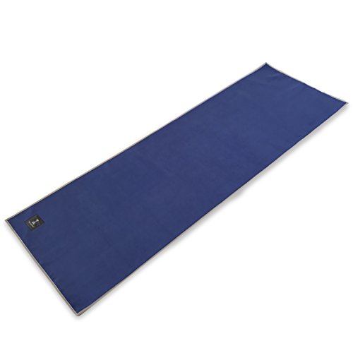 Gummy Grip Cush Yoga Towel - 100% Microfiber Top - Gummy Grip Silicone Backing Grips Mat - No Uncomfortable Raised Dots - Get the Gummy Blue Difference - Makes Great Travel Yoga Mat – 24" x 72"