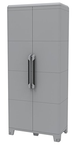 Kreher Gartenschrank aus Kunststoff. Mit modularen Böden, abschließbaren Türen und Metallscharnieren. IP43 geprüft in 3… – Bild 3