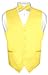 Men's Dress Vest & BowTie Solid GOLDEN YELLOW Color Bow Tie Set for Suit or Tux